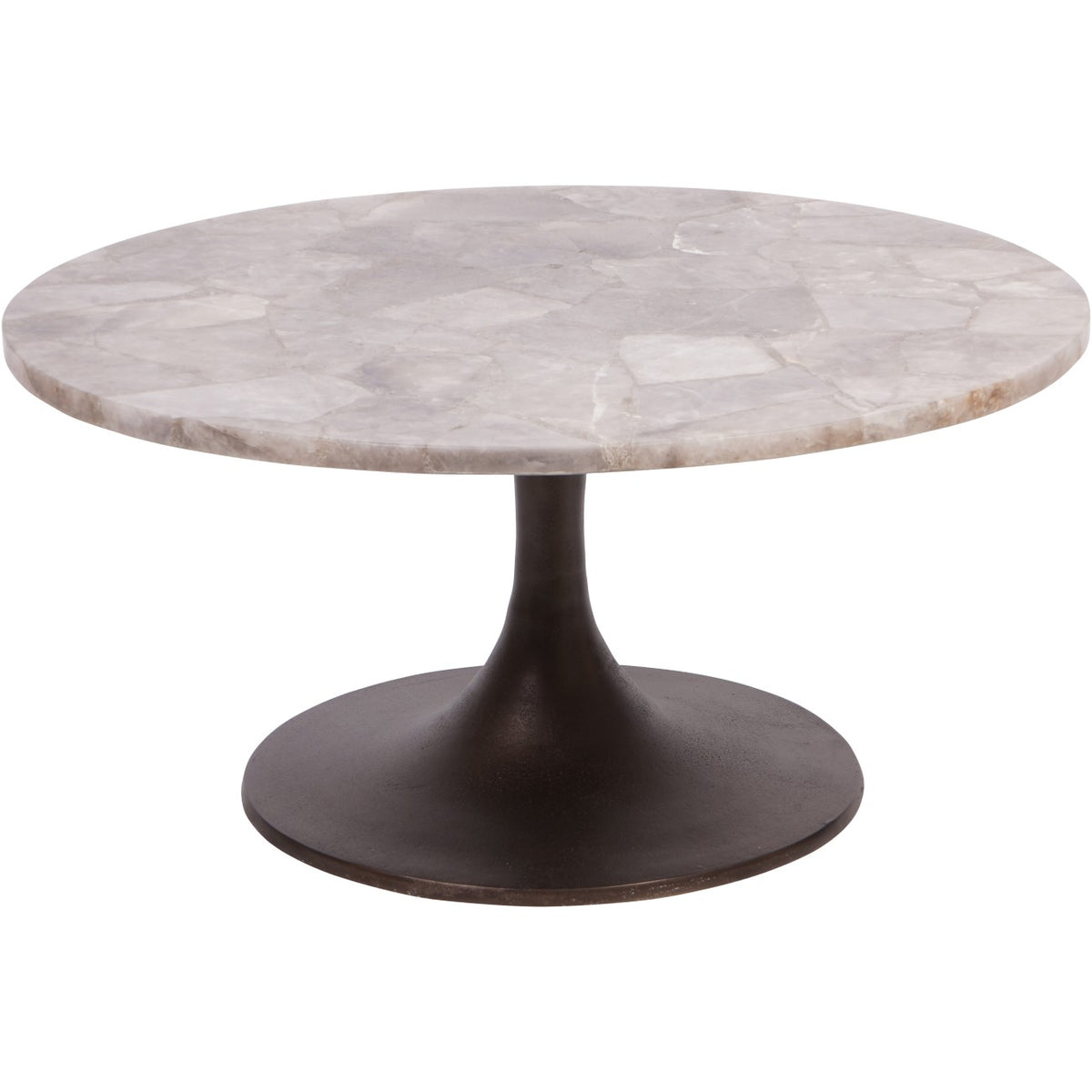 Verity Round Smokey Quartz Coffee Table 80cm