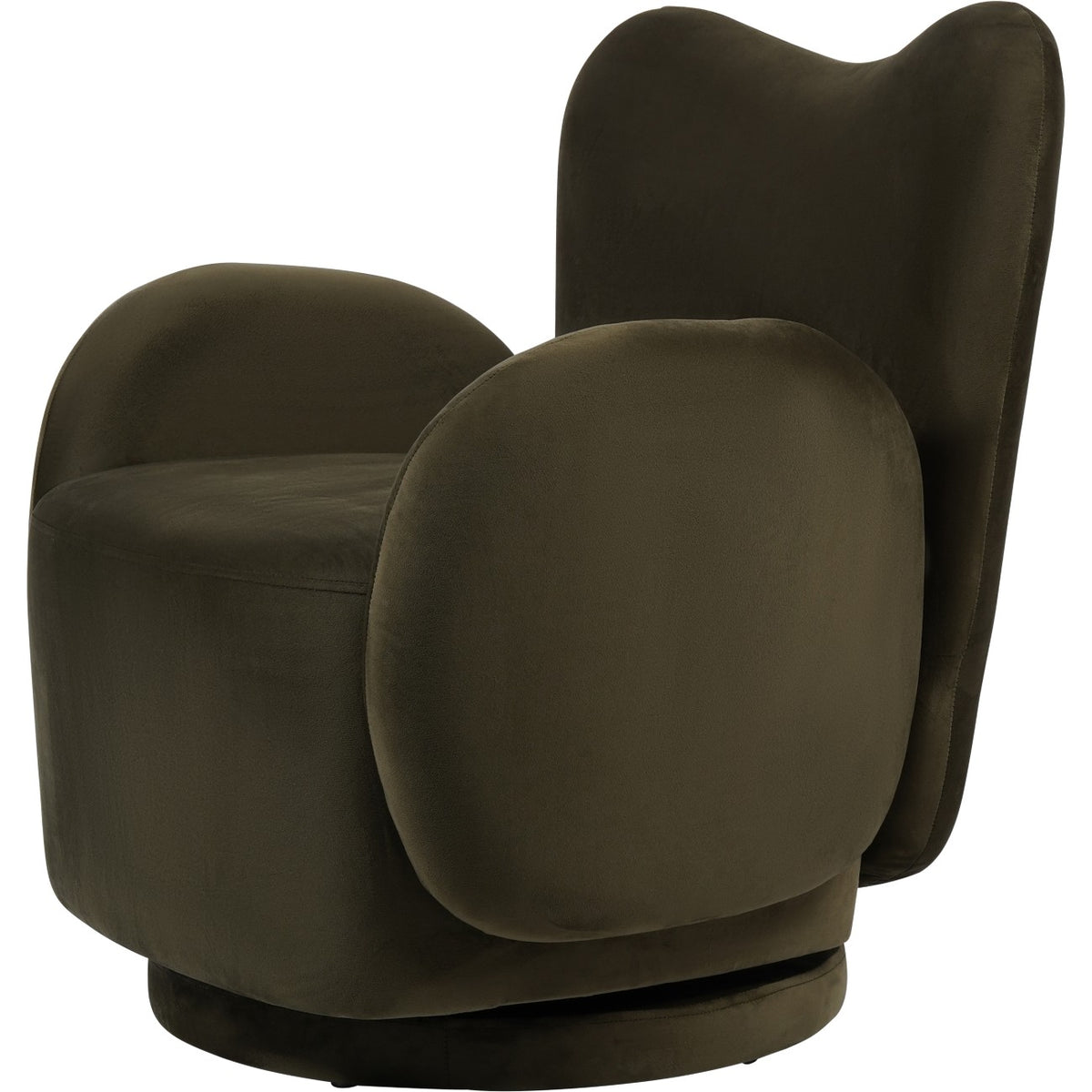 Ursula Upholstered Swivel Chair Velvet Green