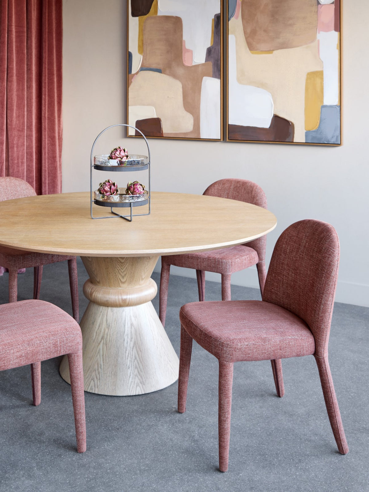Lennox Pair of Upholstered Dining Chairs in Brown