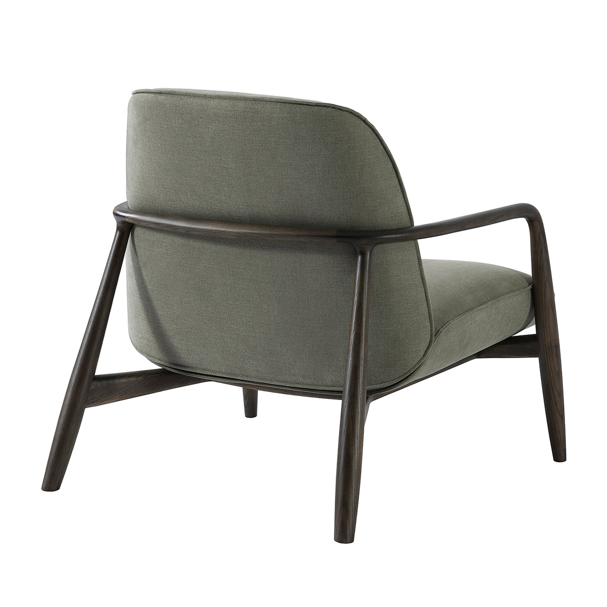 Calloway Occasional Chair With Wooden Arms Green Fabric
