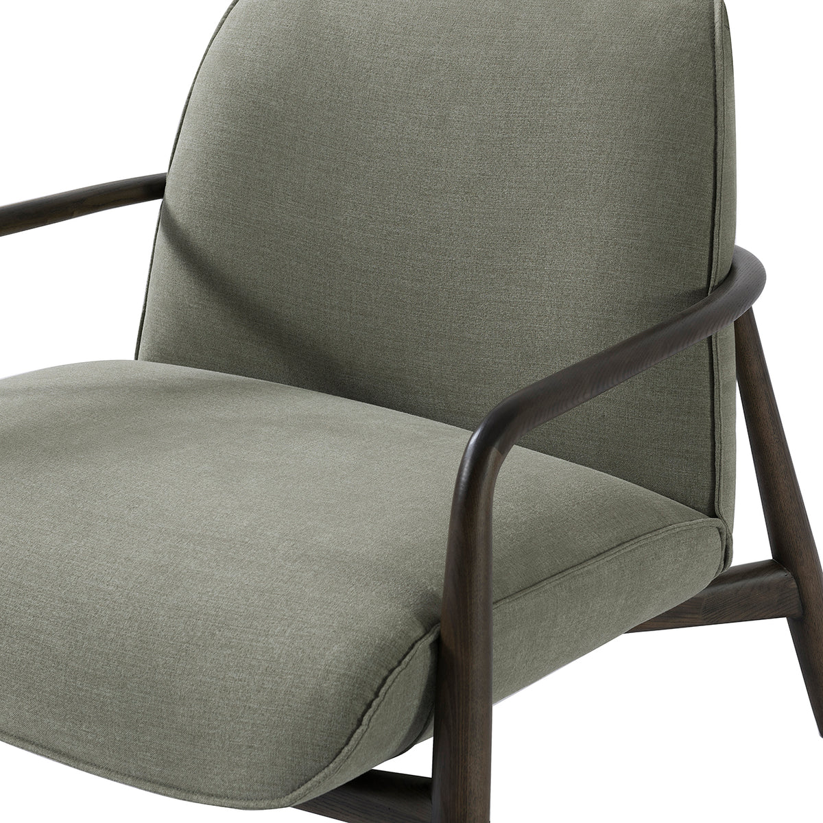 Calloway Occasional Chair With Wooden Arms Green Fabric