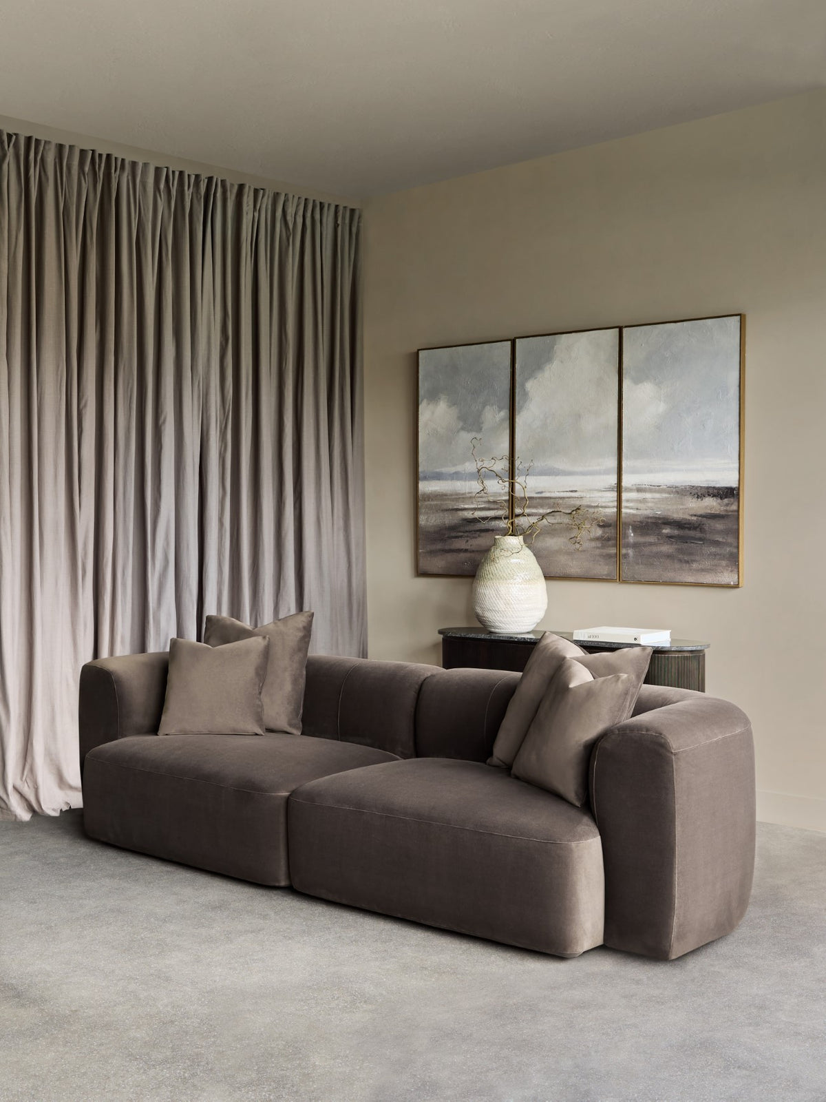 Seaton Sofa In Brown Velvet