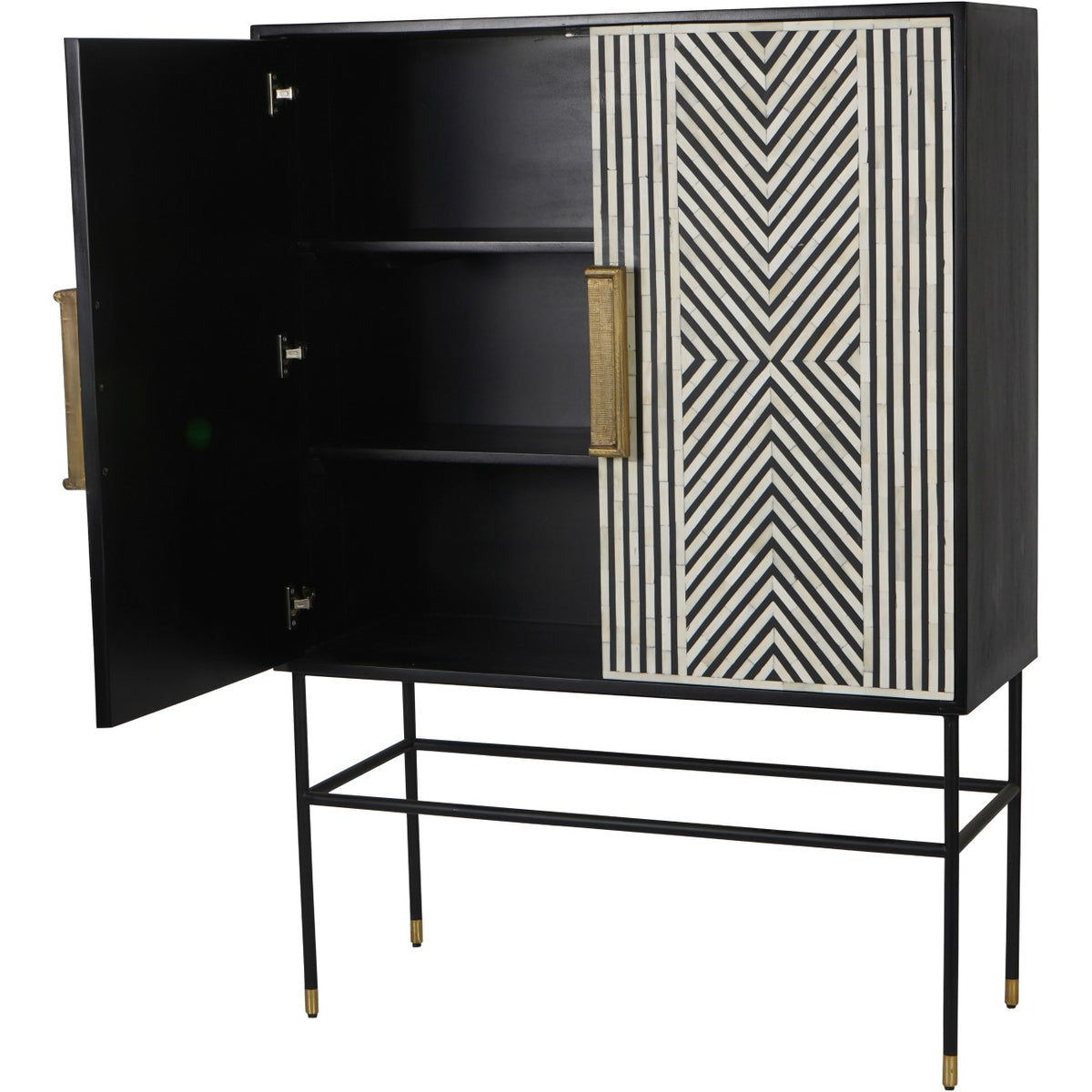 Stanton Bone Inlay Tall Storage Cabinet