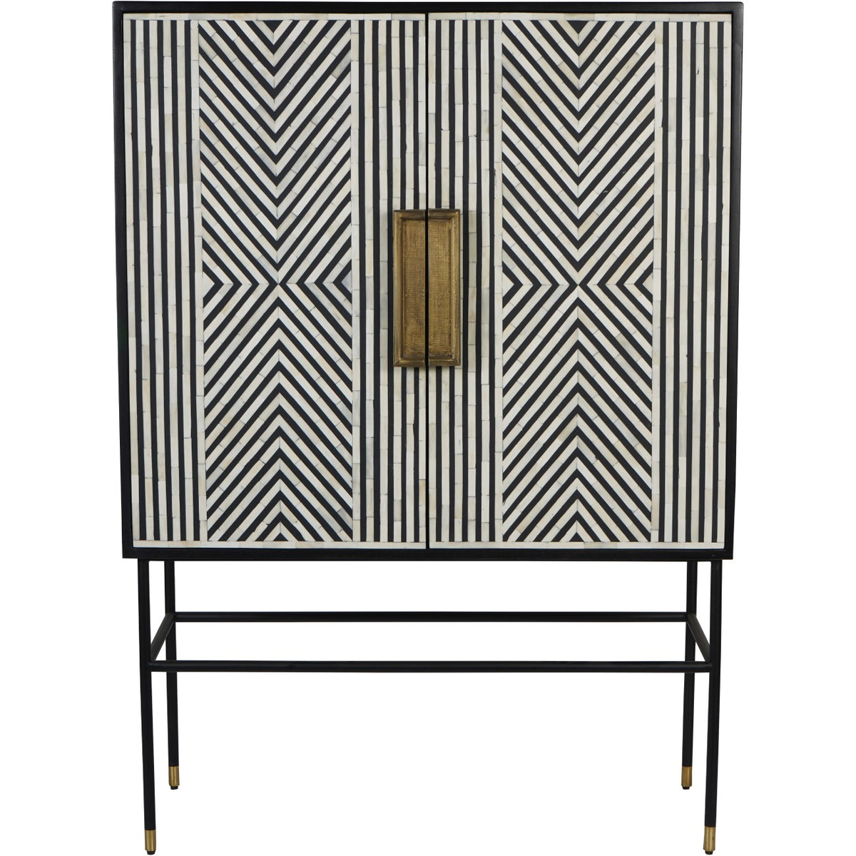 Stanton Bone Inlay Tall Storage Cabinet