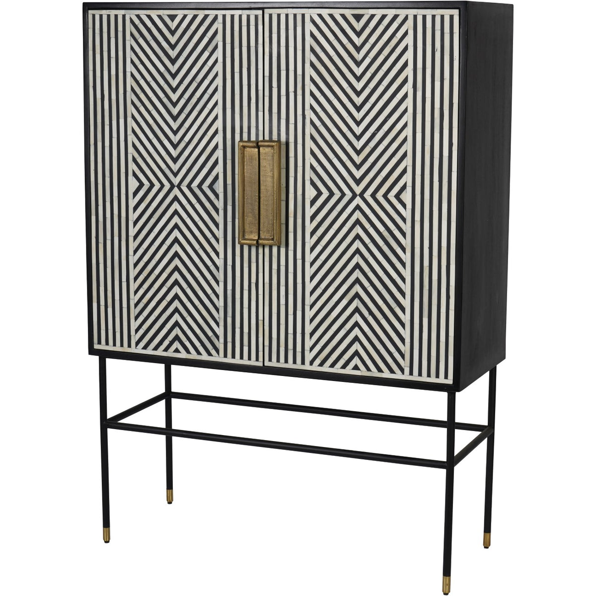 Stanton Bone Inlay Tall Storage Cabinet