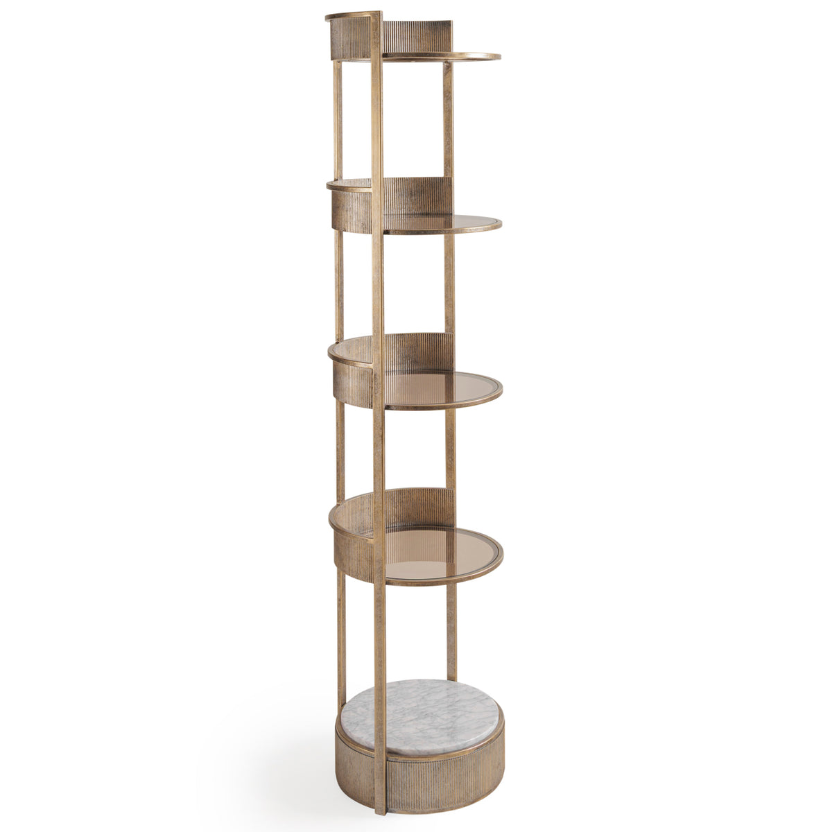 Monte Carlo Aged Gold Round Shelving Unit