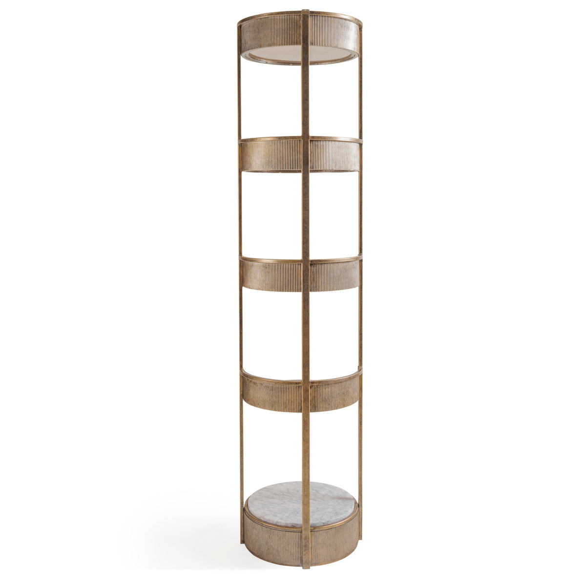 Monte Carlo Aged Gold Round Shelving Unit