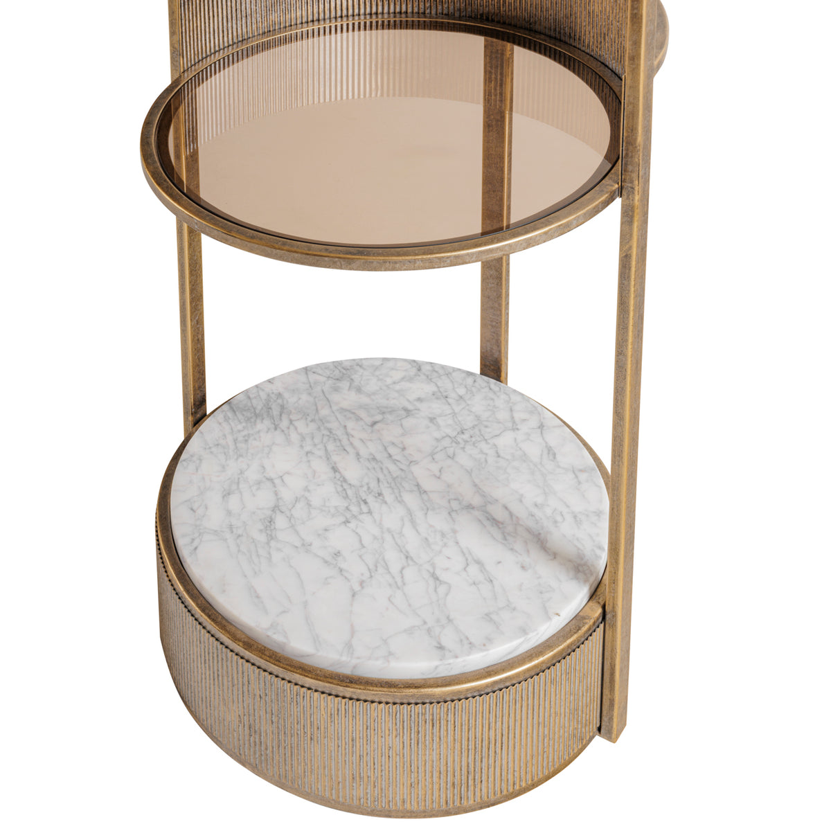 Monte Carlo Aged Gold Round Shelving Unit