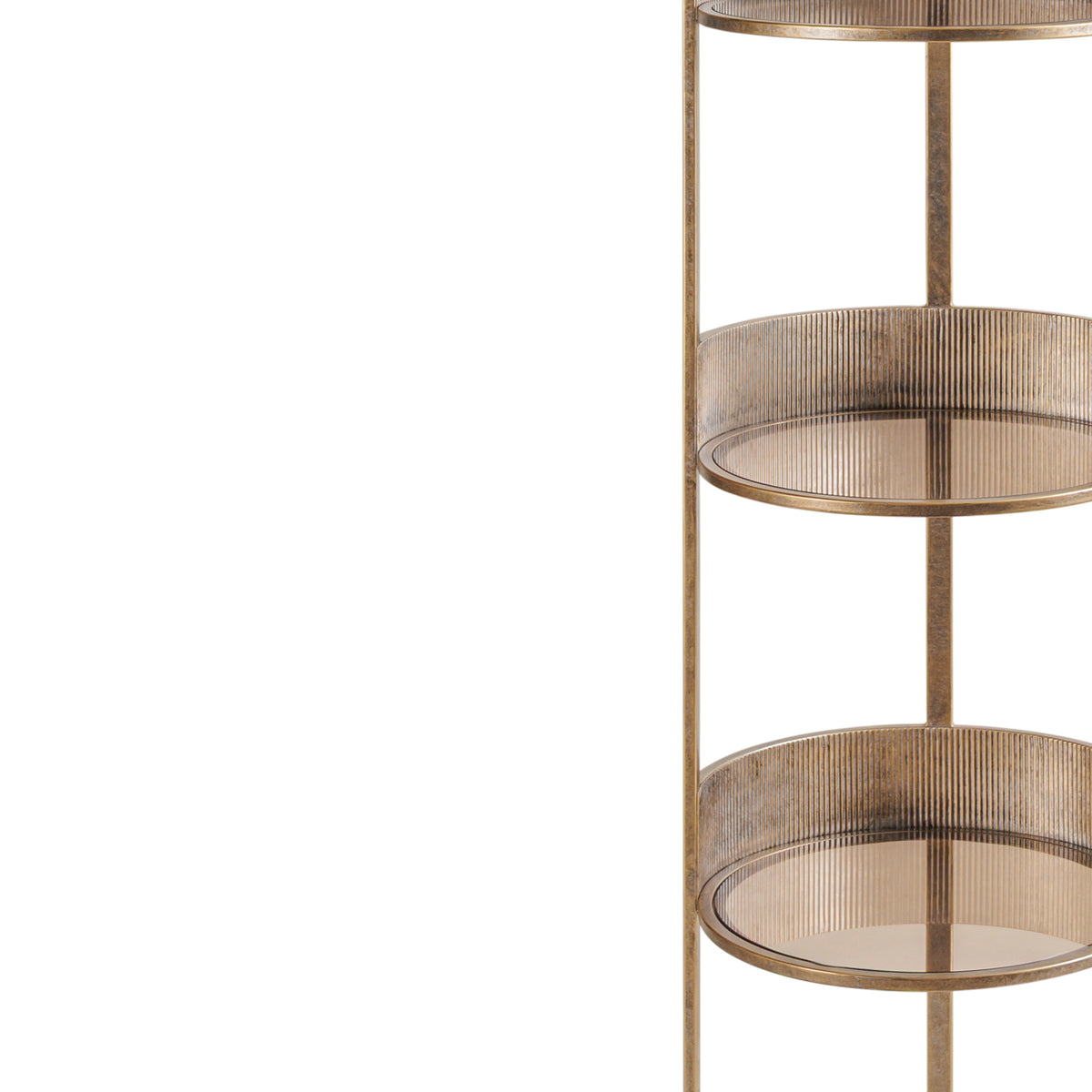 Monte Carlo Aged Gold Round Shelving Unit