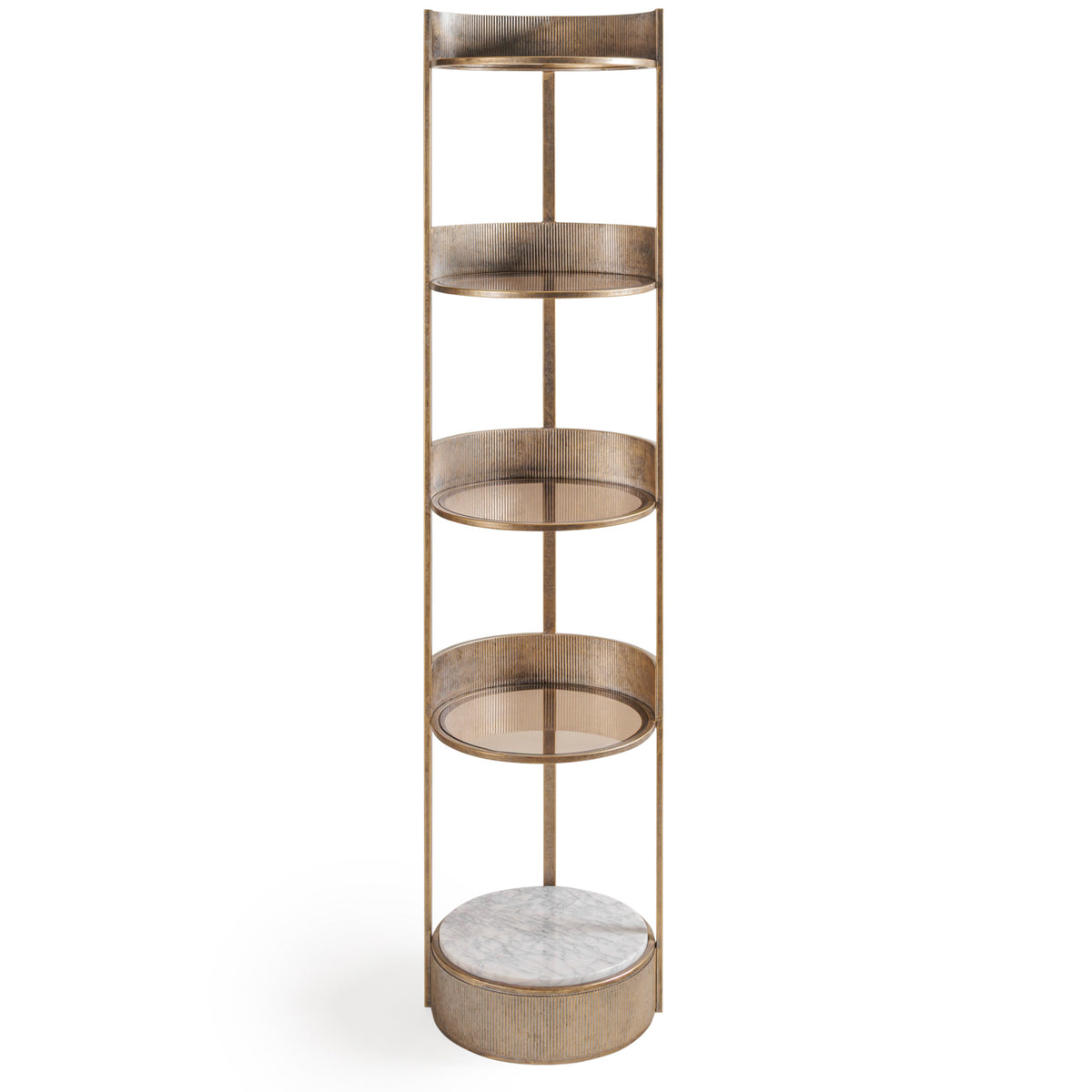 Monte Carlo Aged Gold Round Shelving Unit