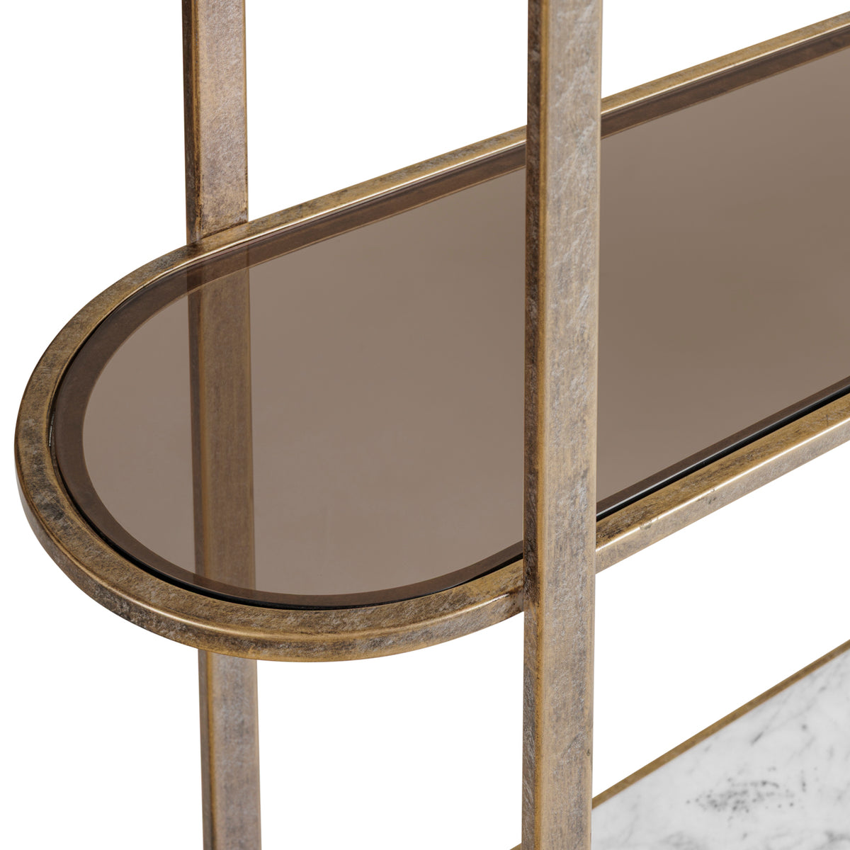 Monte Carlo Aged Gold Shelving Unit