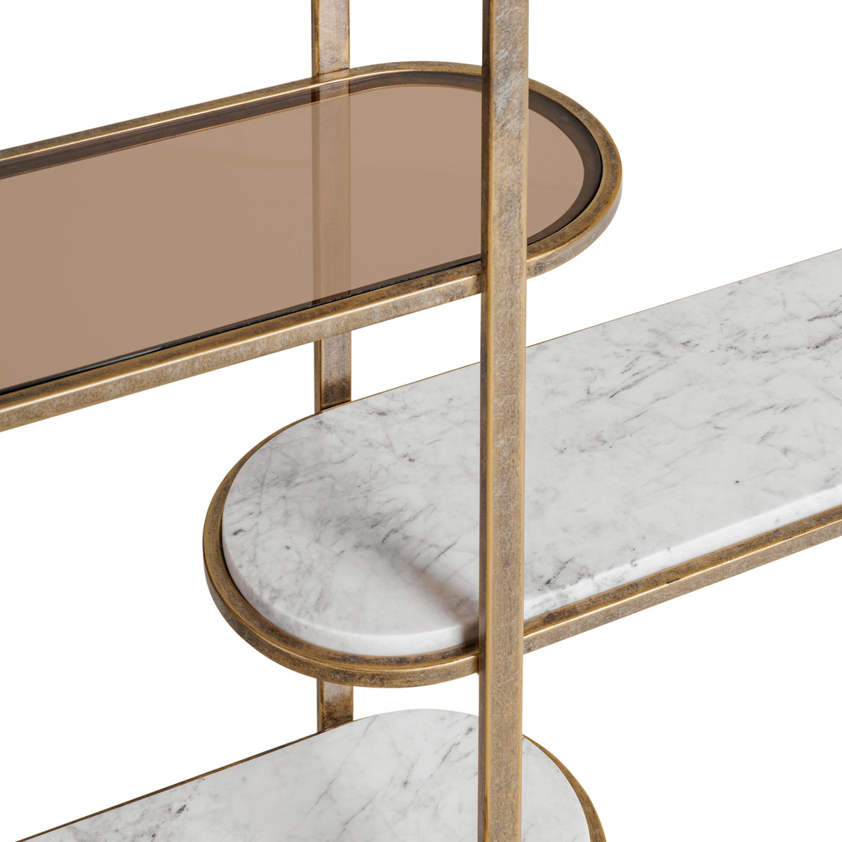 Monte Carlo Aged Gold Shelving Unit