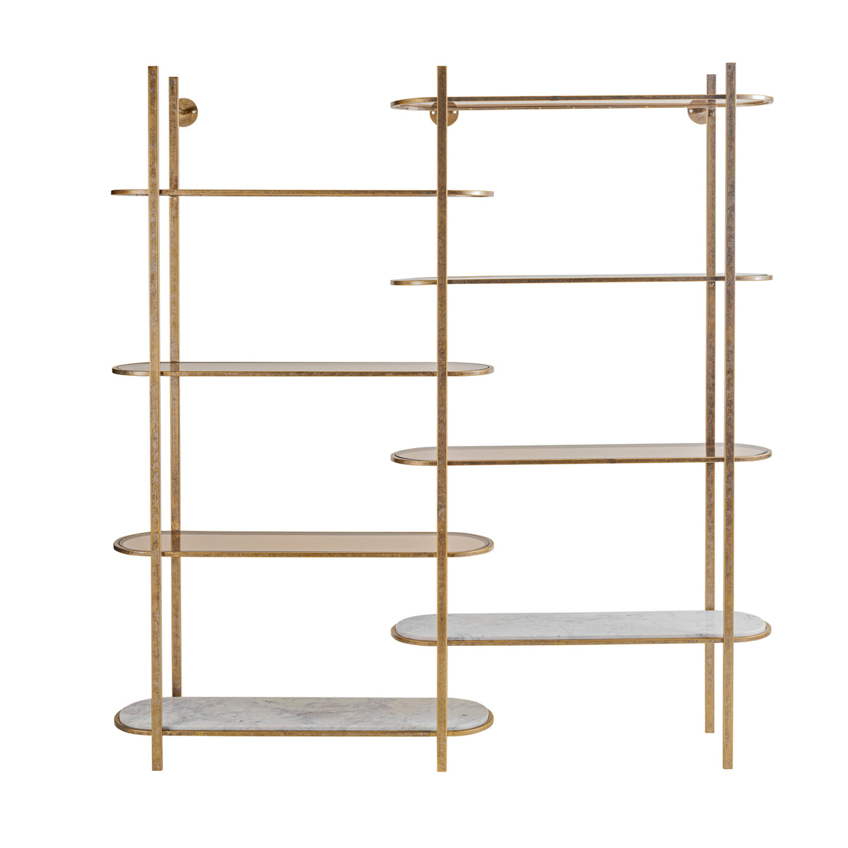 Monte Carlo Aged Gold Shelving Unit