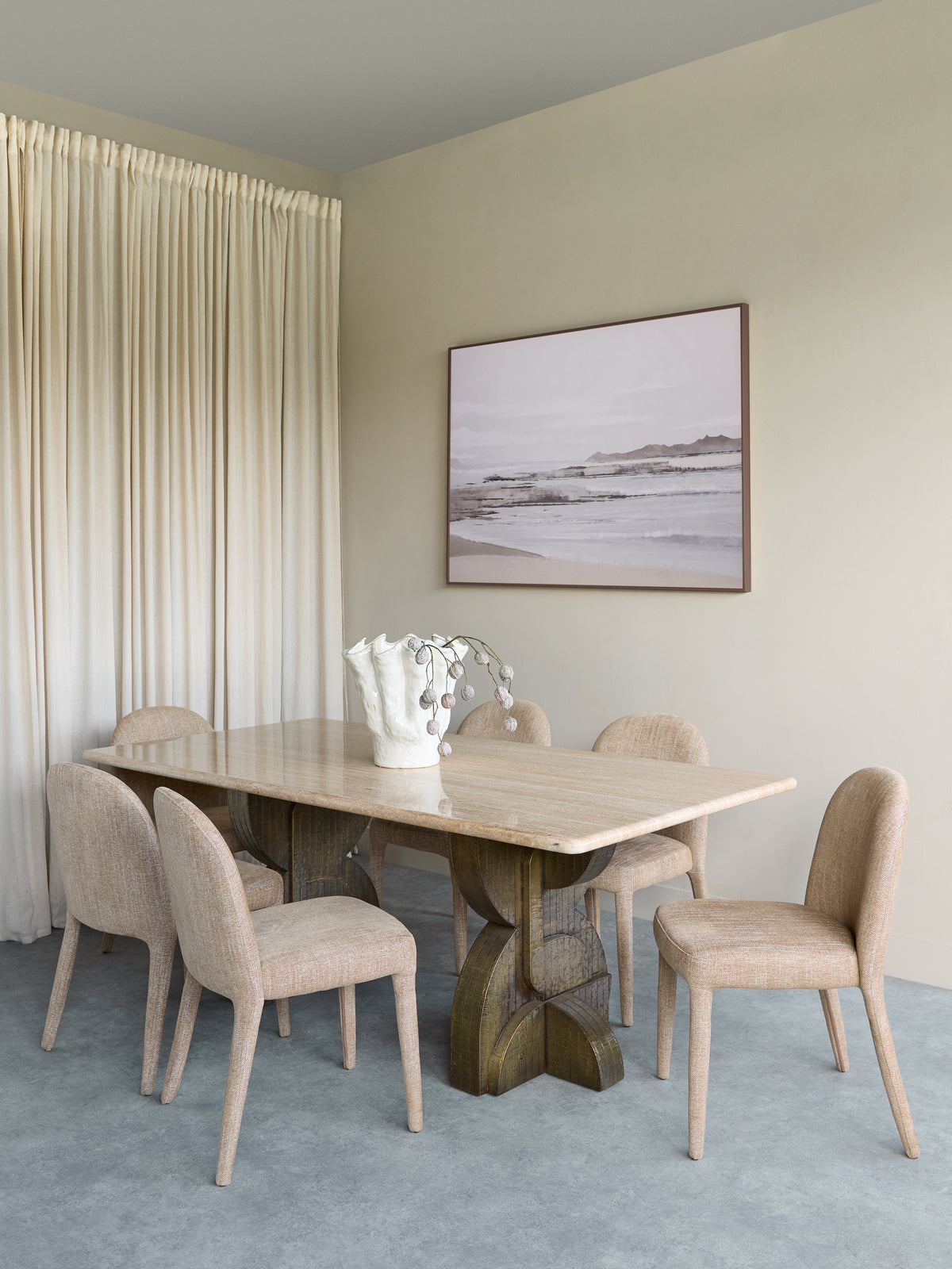 Riley Travertine Dining Table