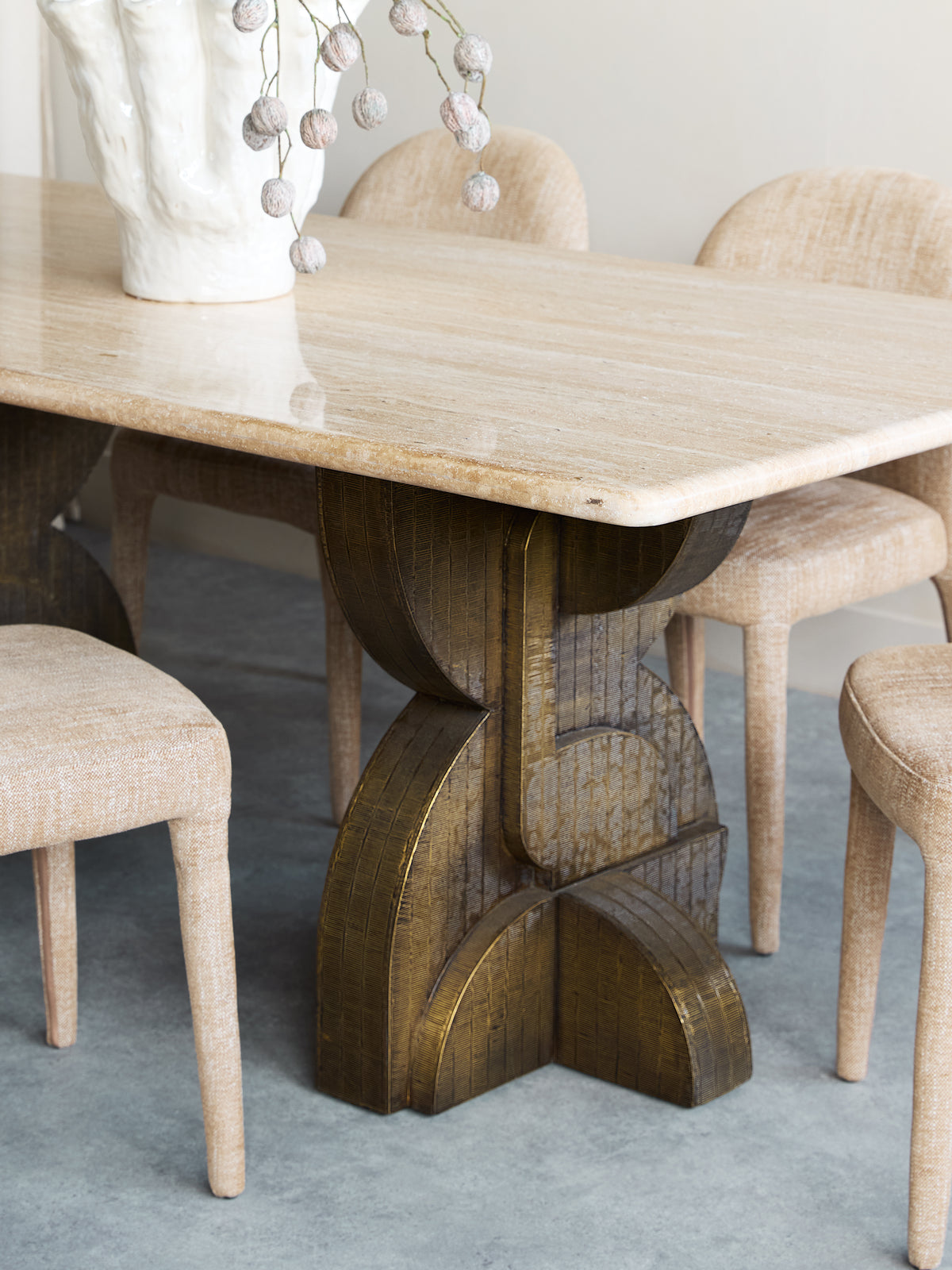 Riley Travertine Dining Table