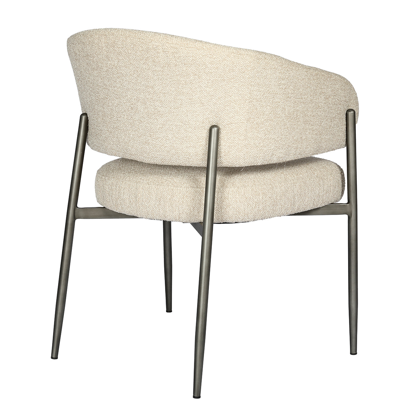 Curved Back Boucle Dining Chair
