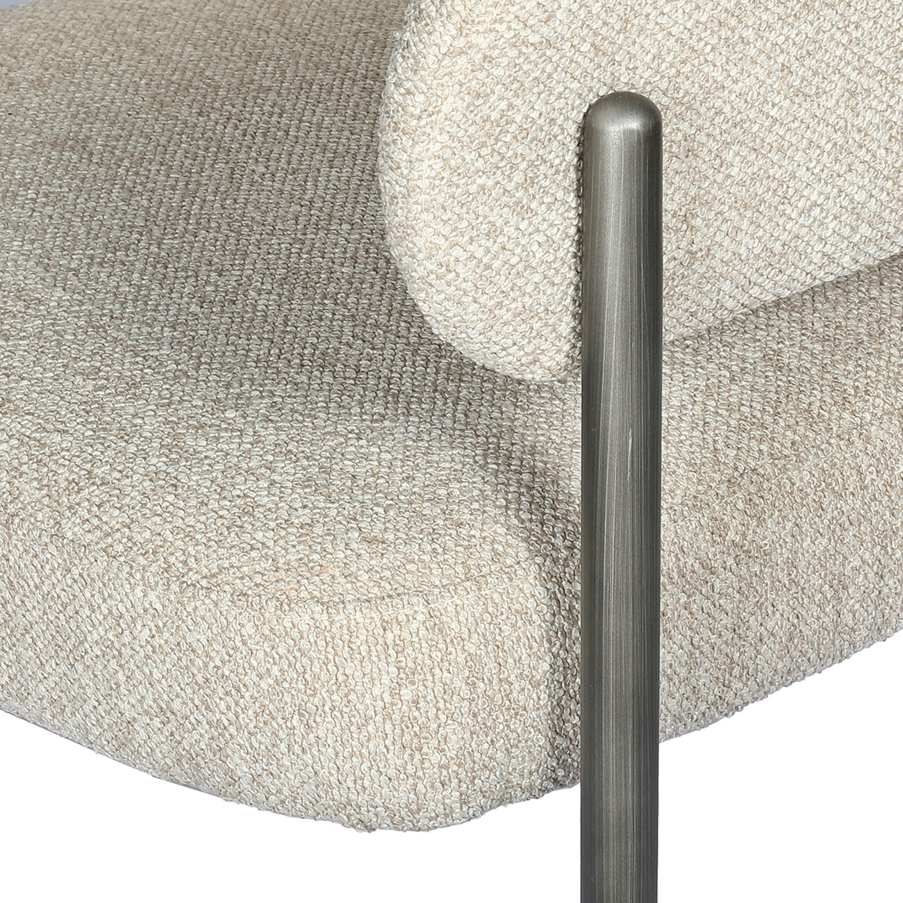 Curved Back Boucle Dining Chair