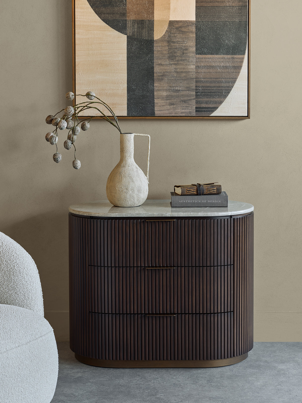 Quinton Bedside Three Drawer Chest Large
