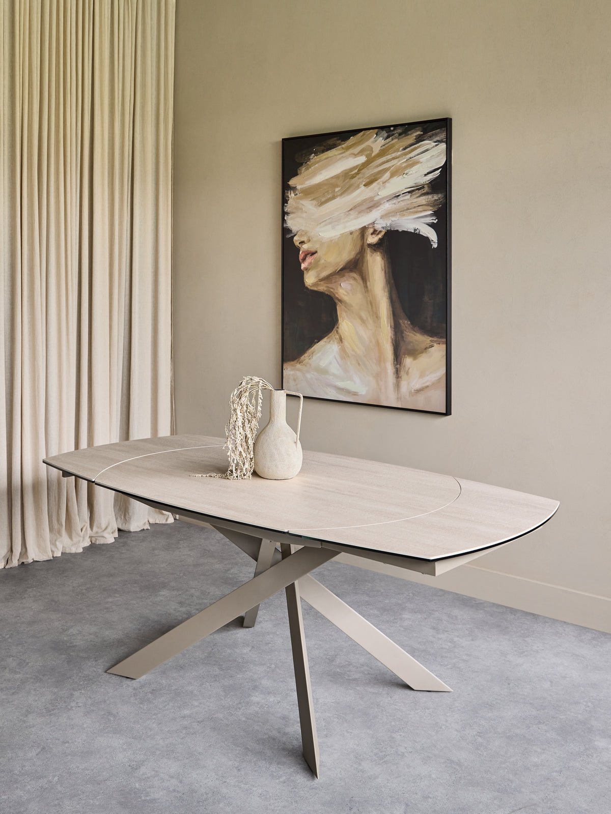 Ludlow Extendable Dining Table Warm Stone