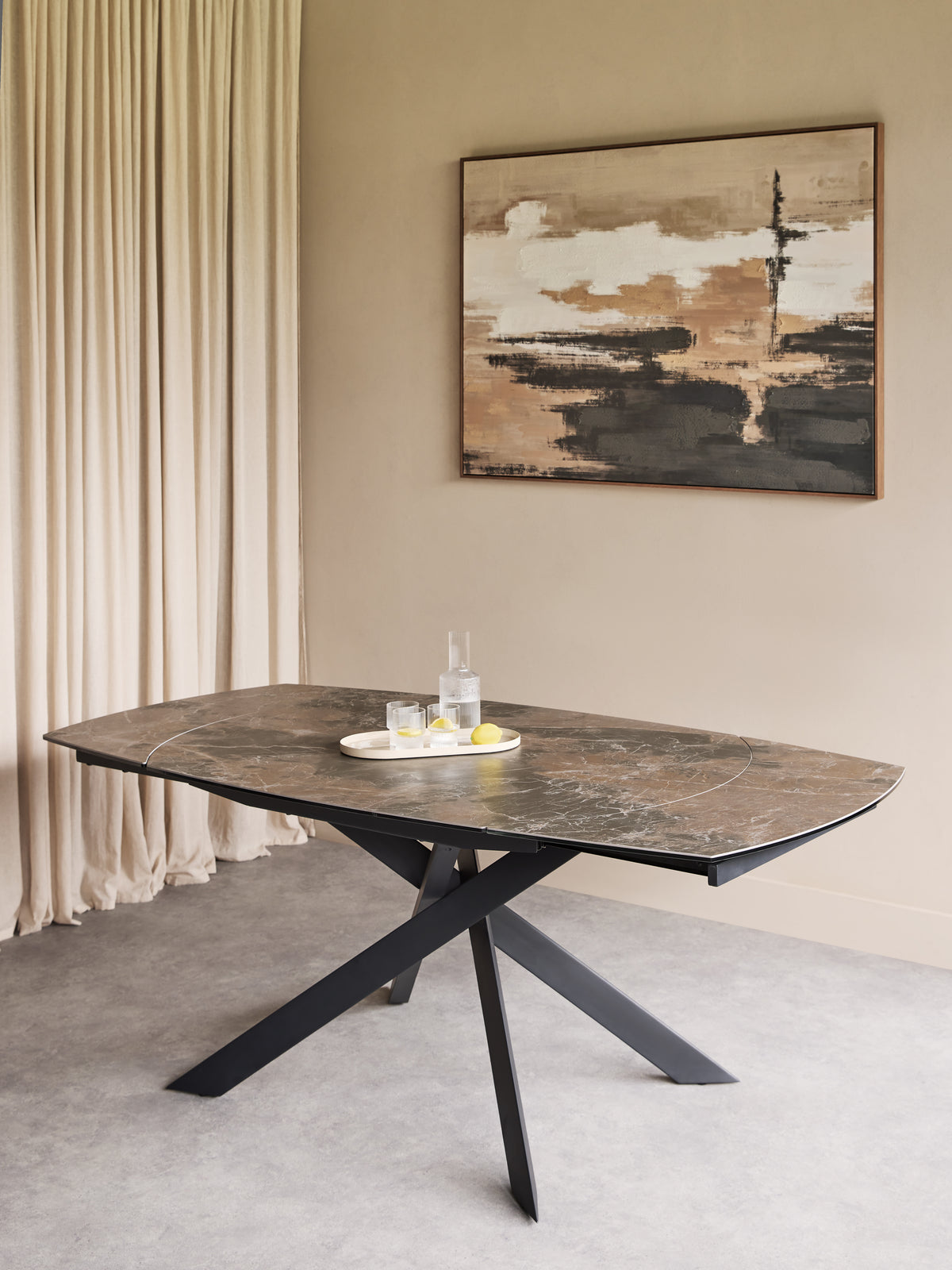 Ludlow Extendable Dining Table Smoked Stone