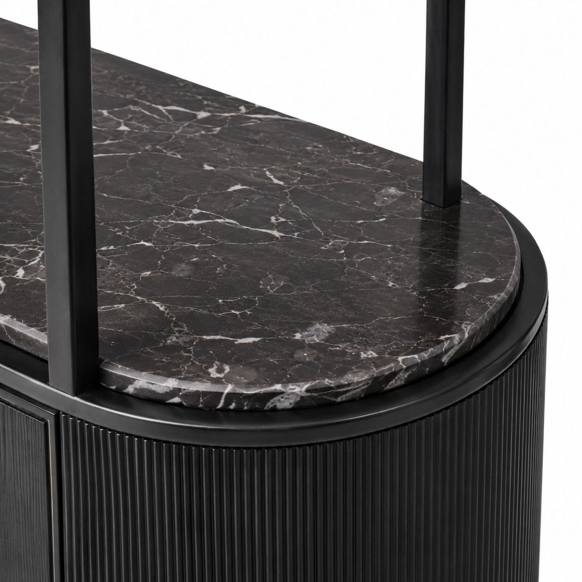 Monte Carlo Black Shelving Unit With Storage