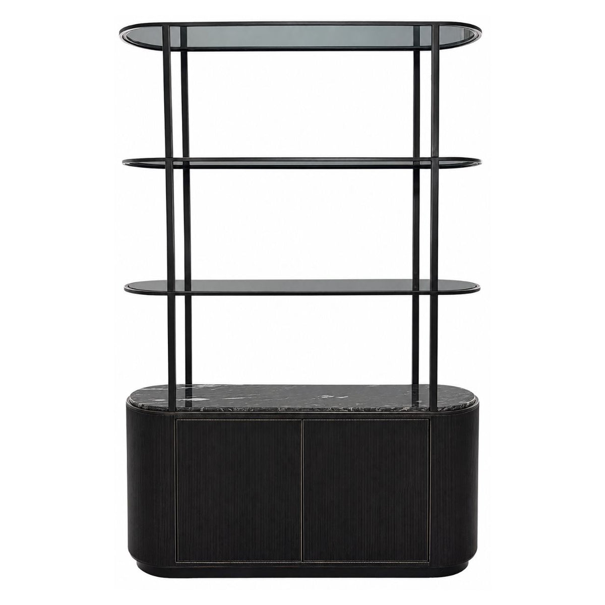 Monte Carlo Black Shelving Unit With Storage