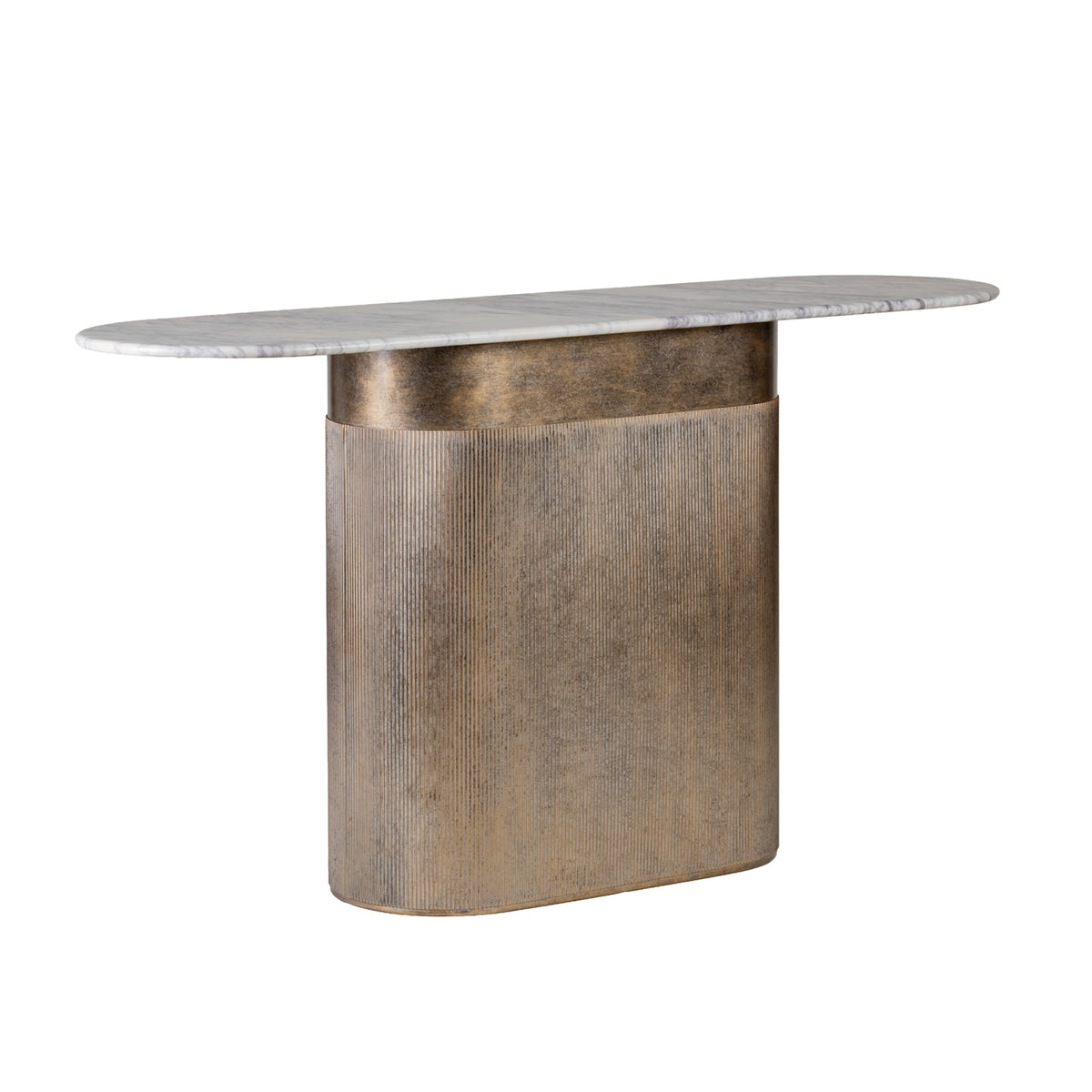 Monte Carlo Aged Gold Column Console Table
