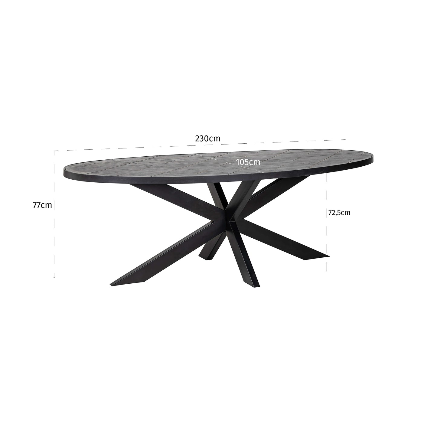 Oval Stone Veneer Dining Table