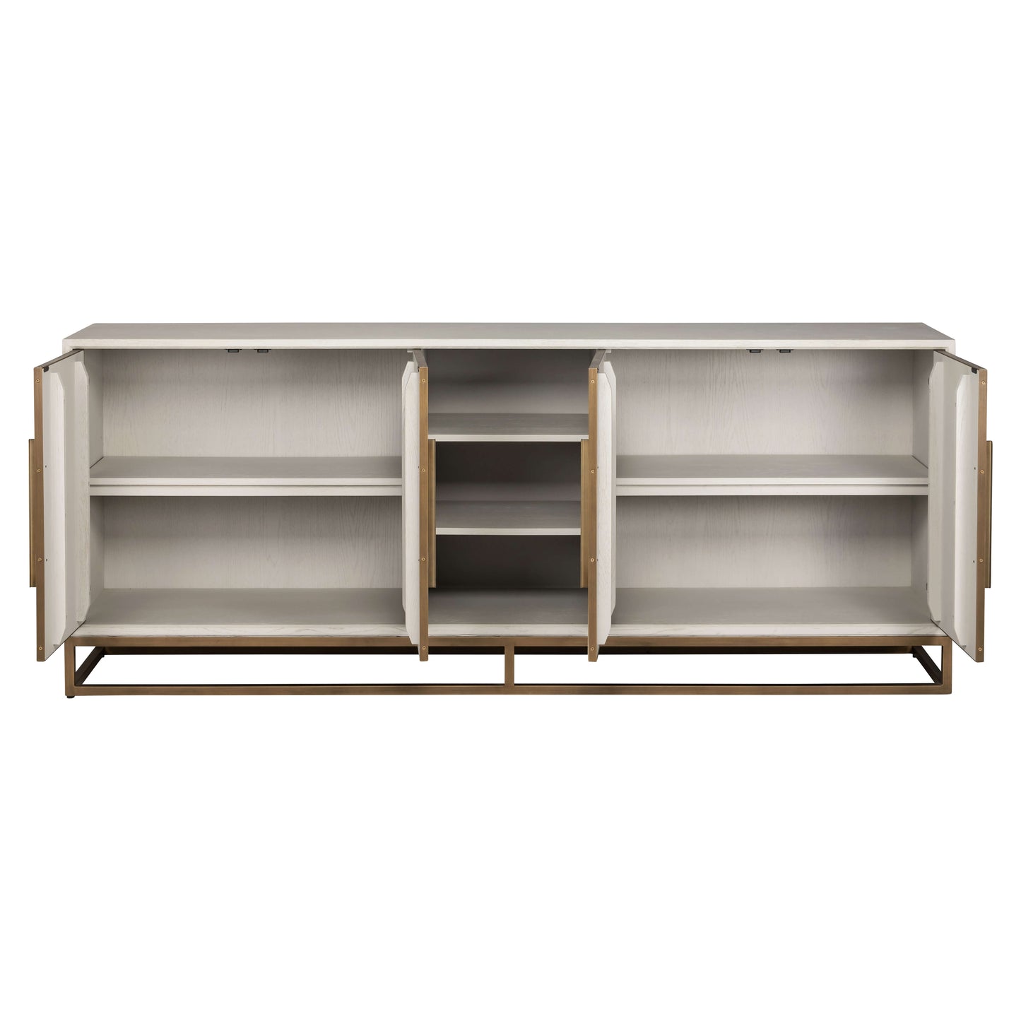 Herringbone Ash Grey Brass Sideboard