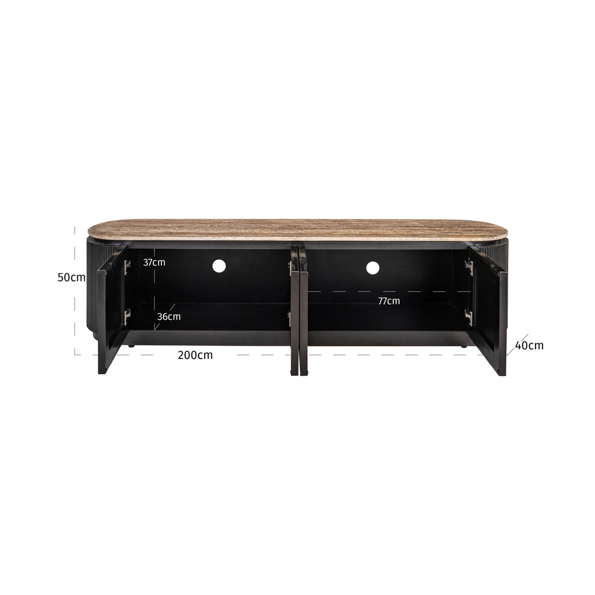 Russet Ash Brown 4 Door Sideboard