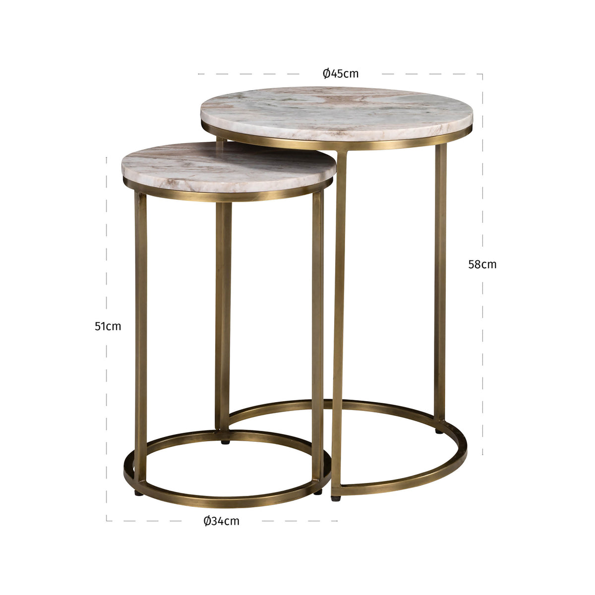Bodmin Blush Beige Side Table Set