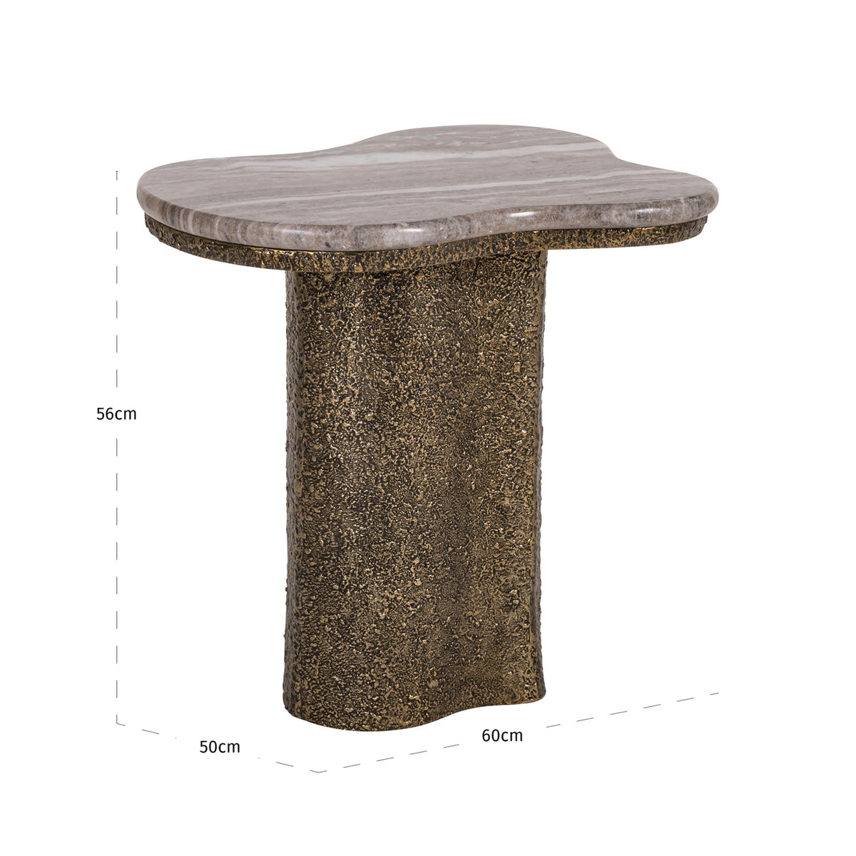 Arden Antique Brass Side Table