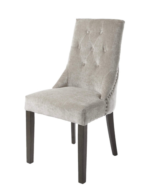 Luxury Latte Chenille Fabric Dining Chair