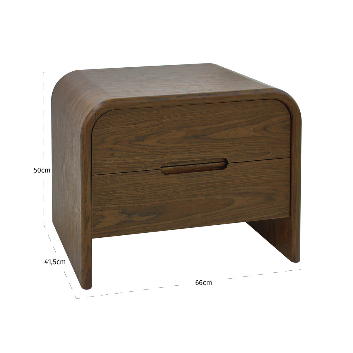 Bedale Brown 2 Drawer Bedside Table
