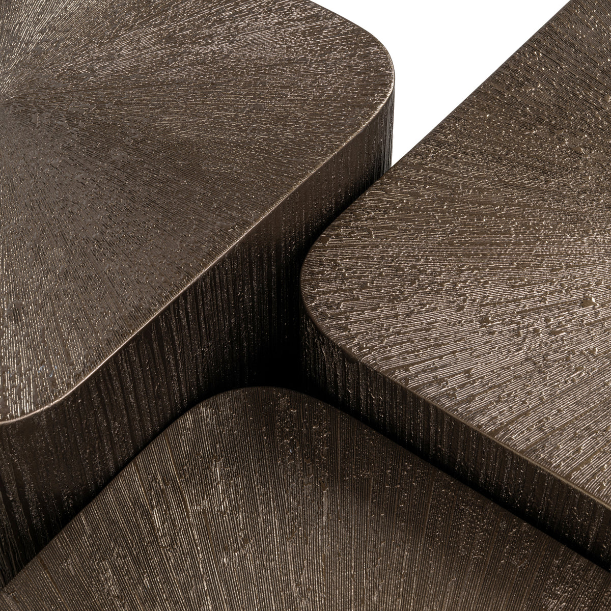Cubist Bronze Coffee Table Set