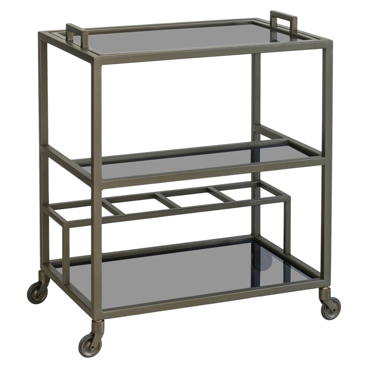 Rheims Antique Brass Drinks Trolley