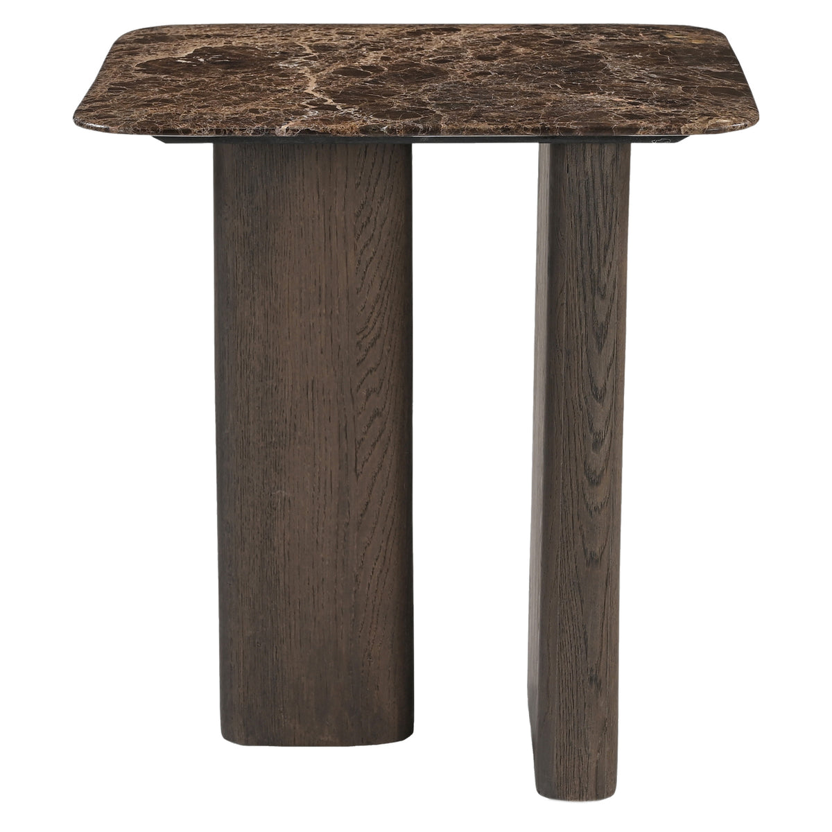Castella Smoked Charcoal Marble Top Side Table