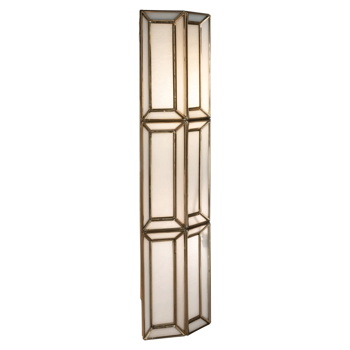 Opaline Antique Brass Wall Light