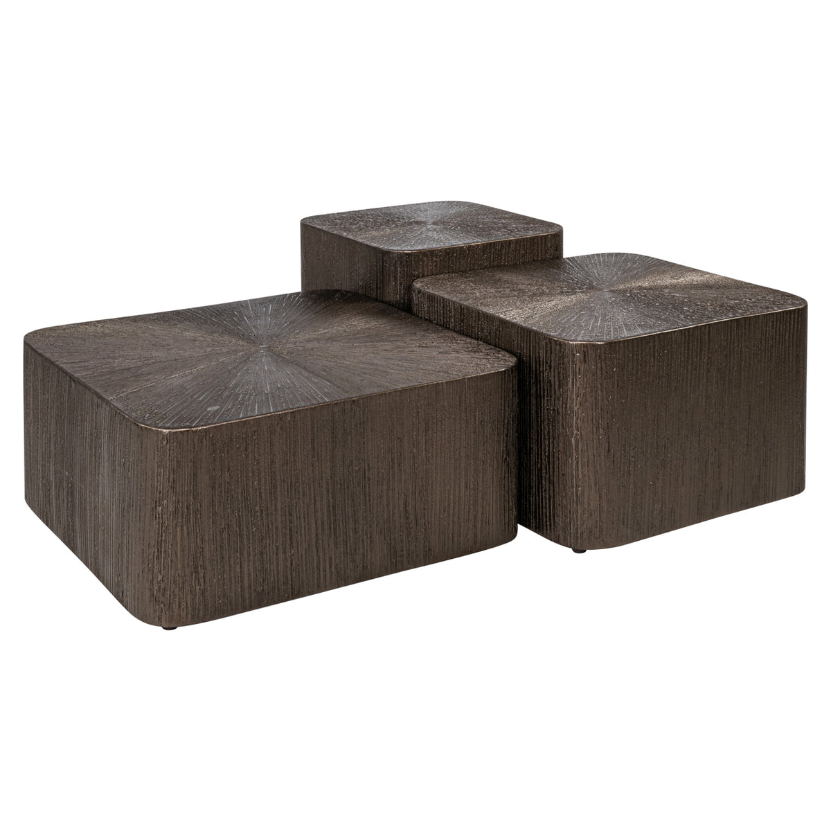 Cubist Bronze Coffee Table Set