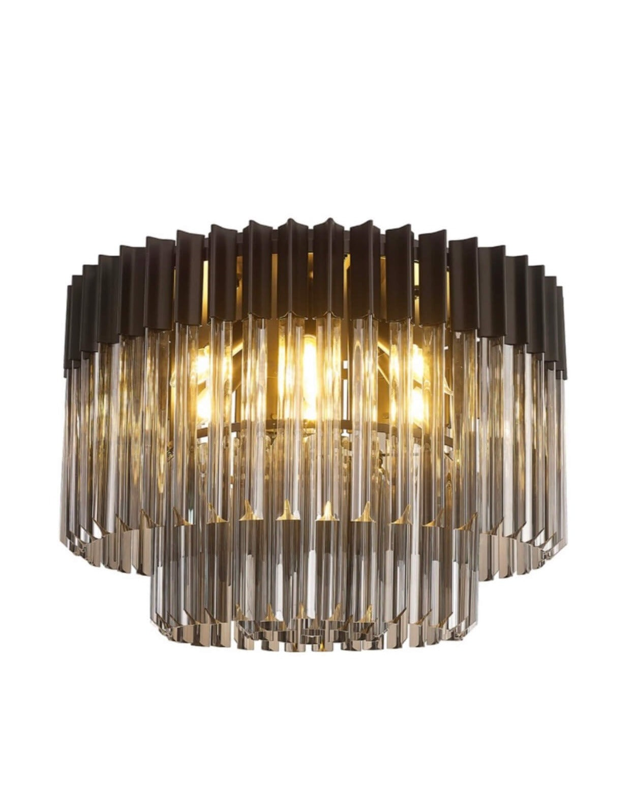 Chelsea Sculpted Glass Smoke 60cm Chandelier