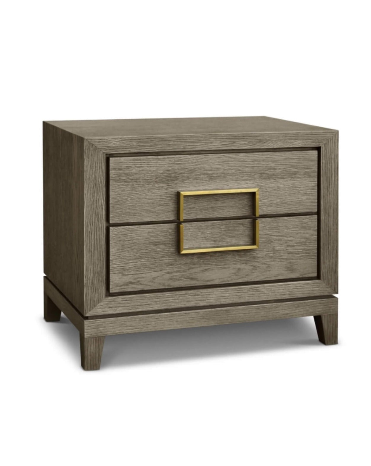 Textured Taupe Oak Veneered Bedside Table