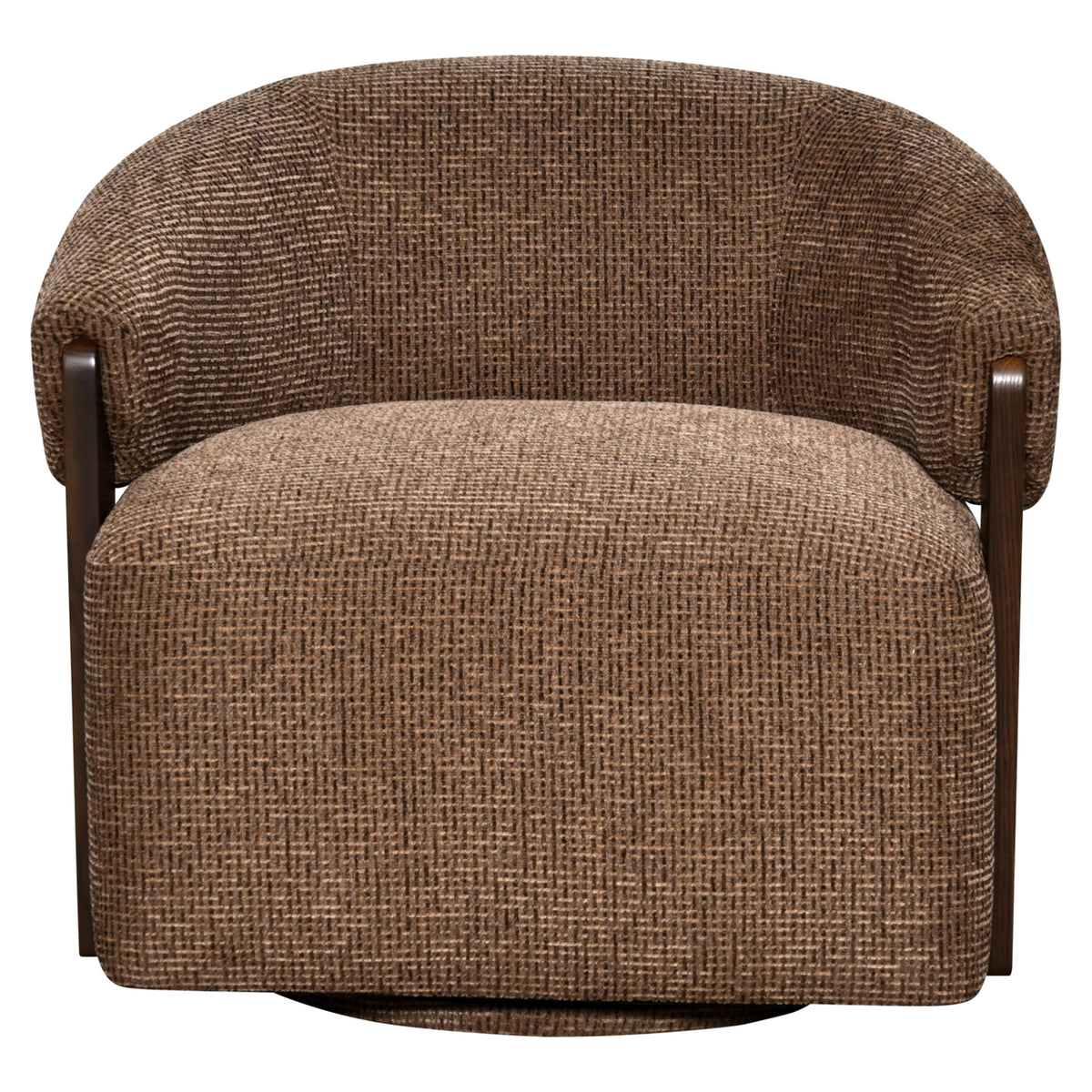 Marisol Brown Blockweave Swivel Occasional Chair