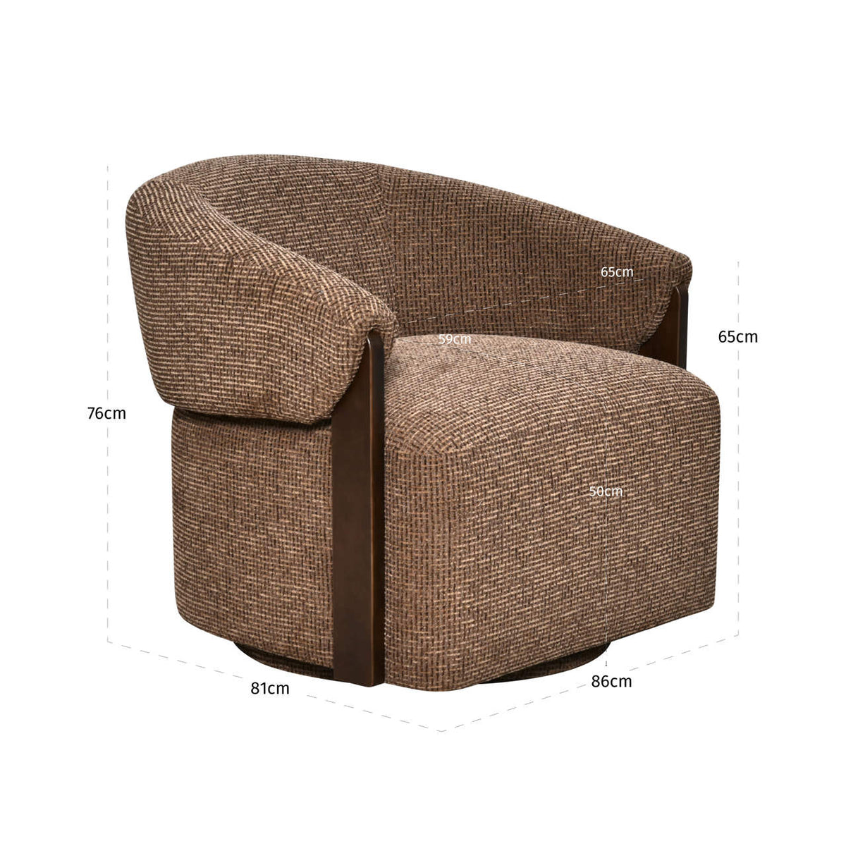 Marisol Brown Blockweave Swivel Occasional Chair