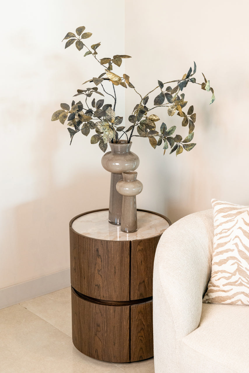 Ellerby Brown 2 Drawer Bedside Table