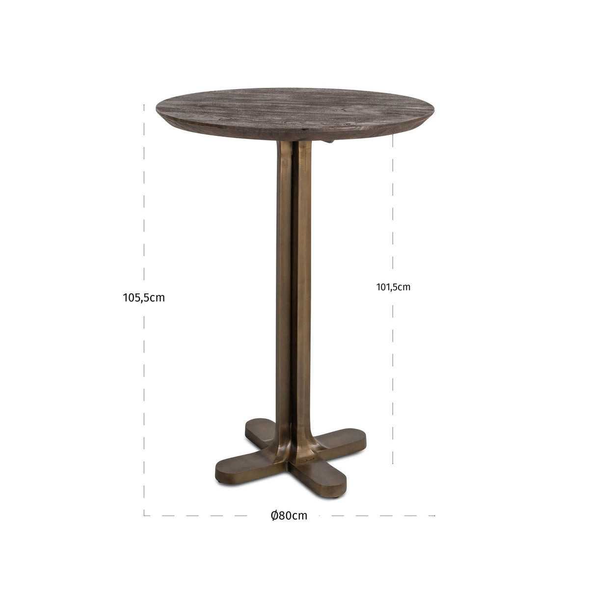 Ravello Dark Brown Bar Table 80cm