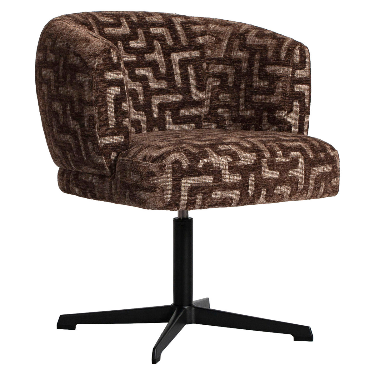 Dinard Brown Labyrinth Swivel Dining Chair
