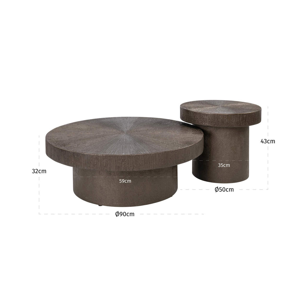 Linden Bronze Coffee Table Set