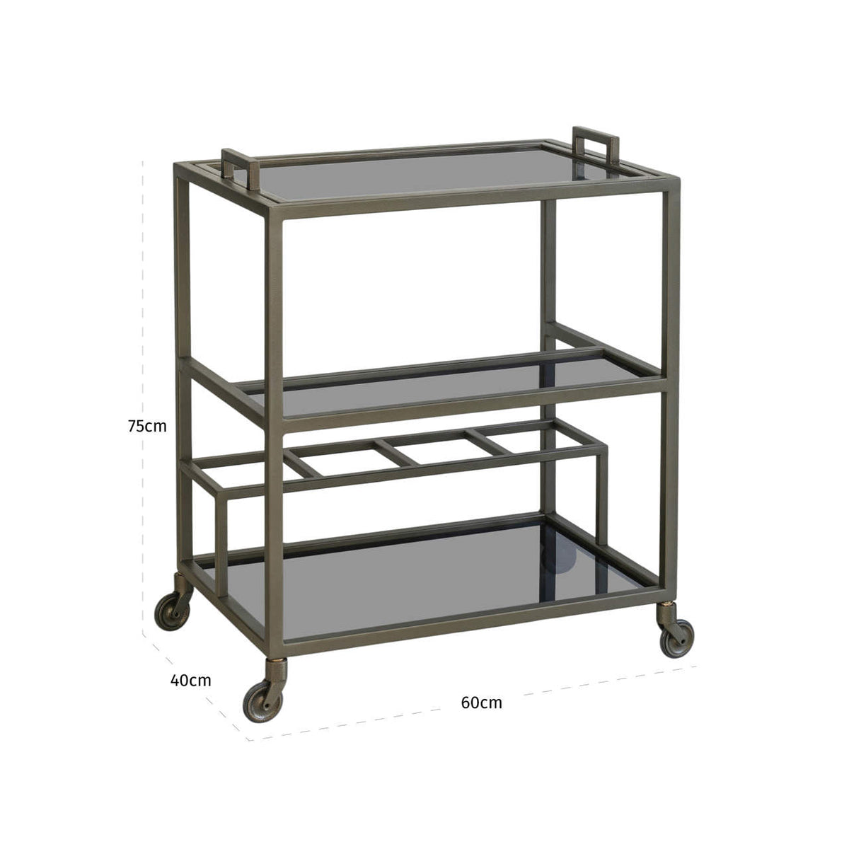 Rheims Antique Brass Drinks Trolley