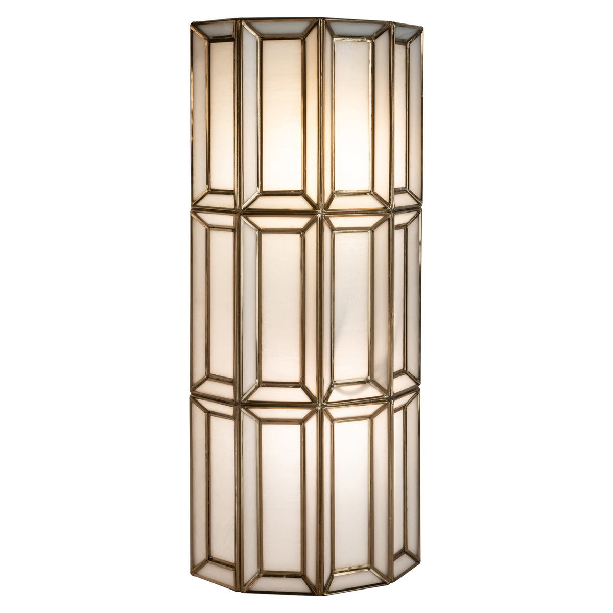 Opaline Antique Brass Wall Light
