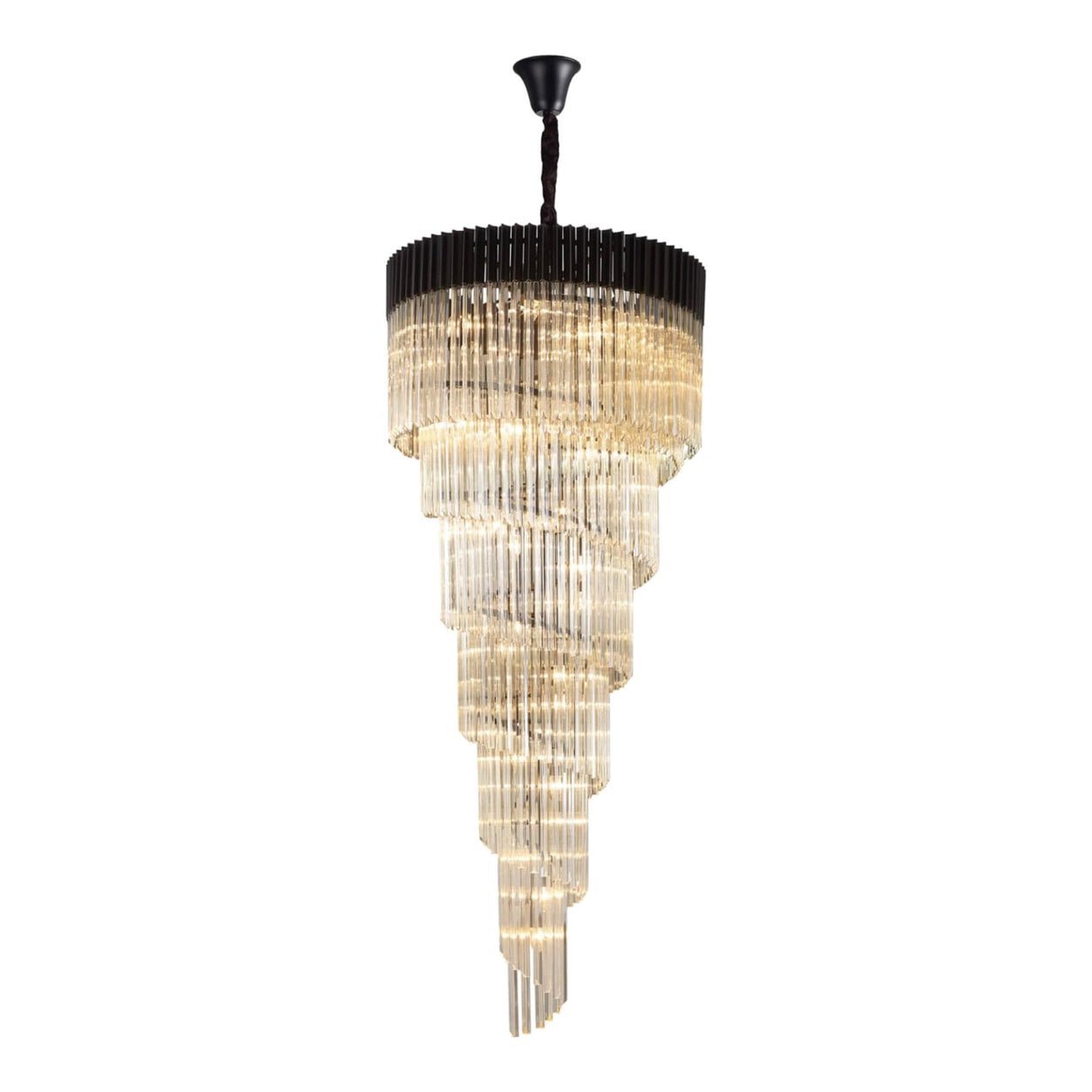 Chelsea Sculpted Glass Black Stairwell Chandelier